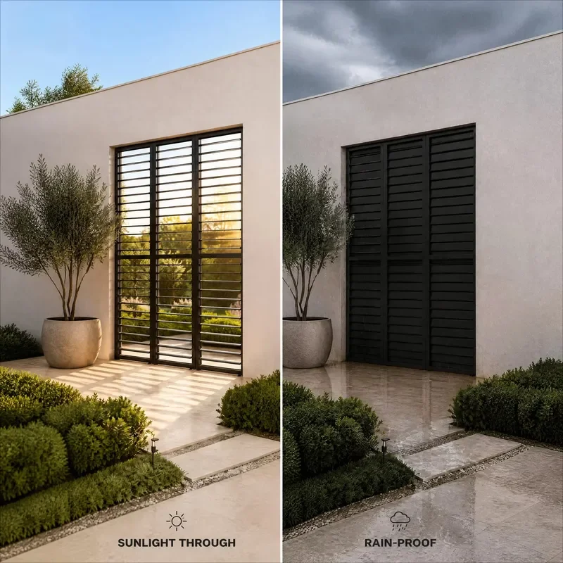 Mobile Aluminum Louvered Fence Panel Portable Crowd Control Barrier for Exhibitions Parties Gardens Balcony & House Use