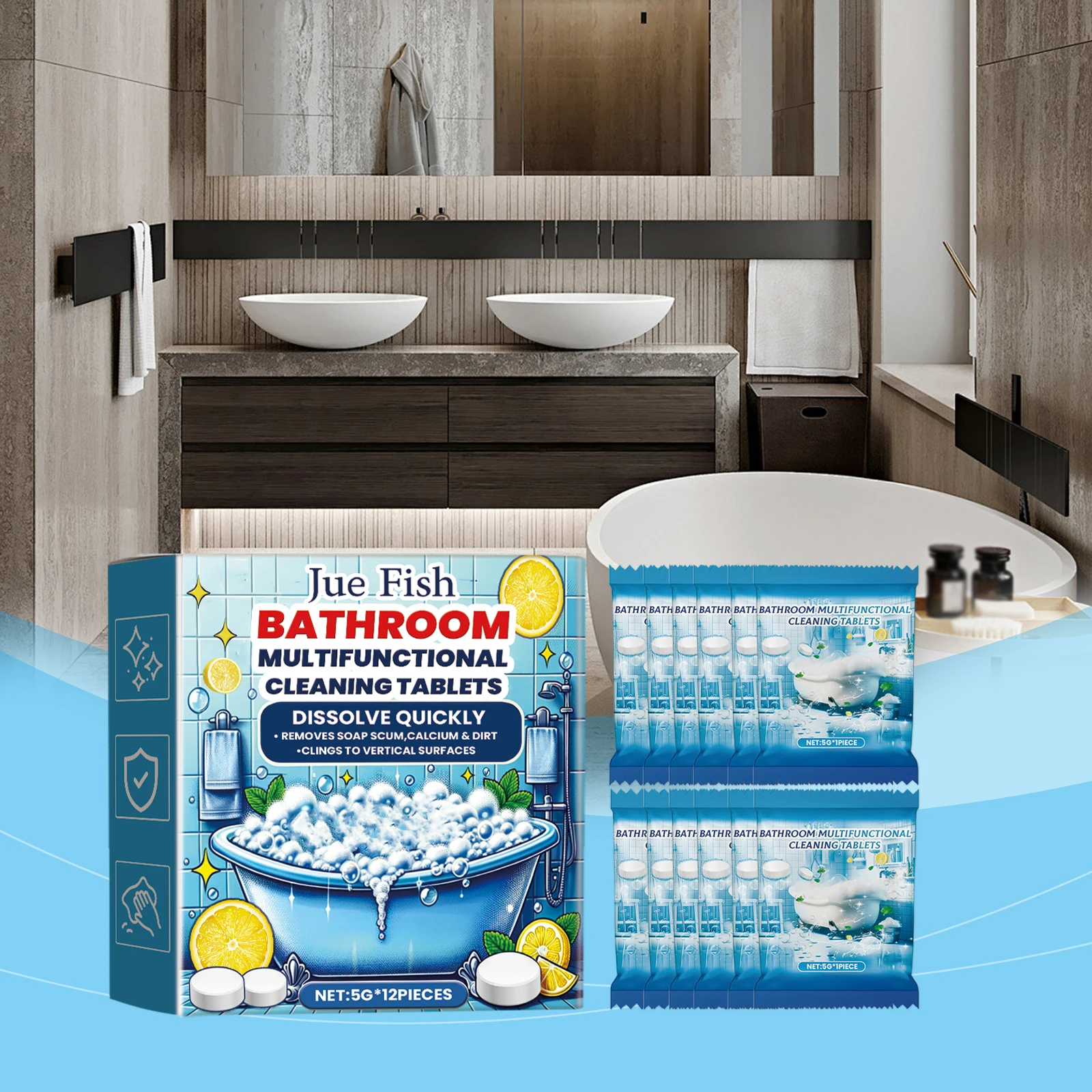 

Bathroom cleaning Effervescent tablets wash table detergent Multi-functional detergent detergent suitable for glass bathtub scal