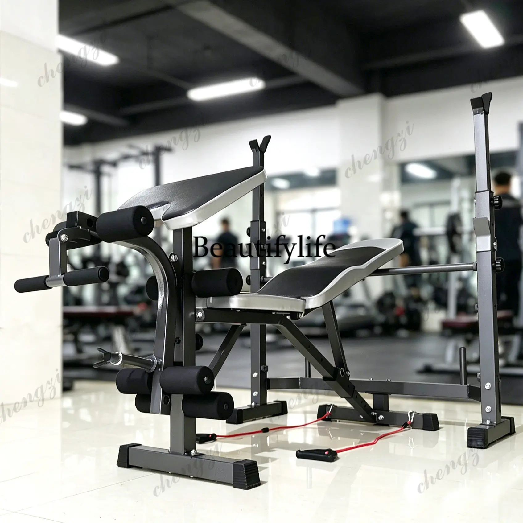 Multifunctional weight bed bench press barbell rack diagonal push can be split household fitness equipment