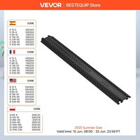 VEVOR Drop Over Cable Cover Ramp 2,000 lbs/axle Load Capacity Heavy Duty TPR Cable Hose Protector Ramp for Indoor Outdoor Use