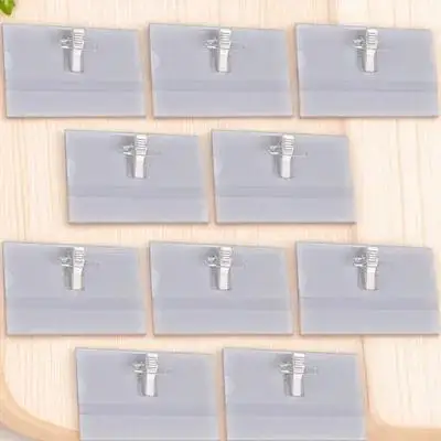 

50pcs PVC Name Tag Clips Badge Holders Transparent Serrated Alligator Chest Card Labels Ideal Nurses Staff Workers