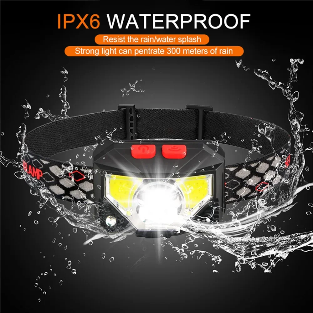 Strong Light Induction Headlight Led Rechargeable Headlamp IR Motion Sensor Head Lamp Waterproof Camping Head Front Light