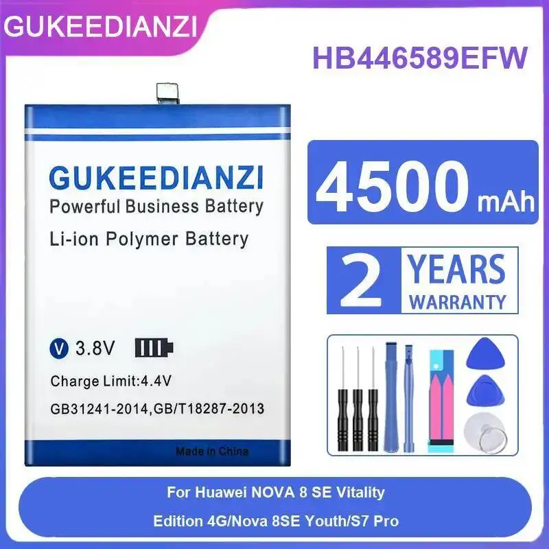 

Mobile Phone Battery 4500Mah High Performance HB446589EFW For Huawei Nova 8 SE Vitality Edition 4G 8SE Youth S7 Pro