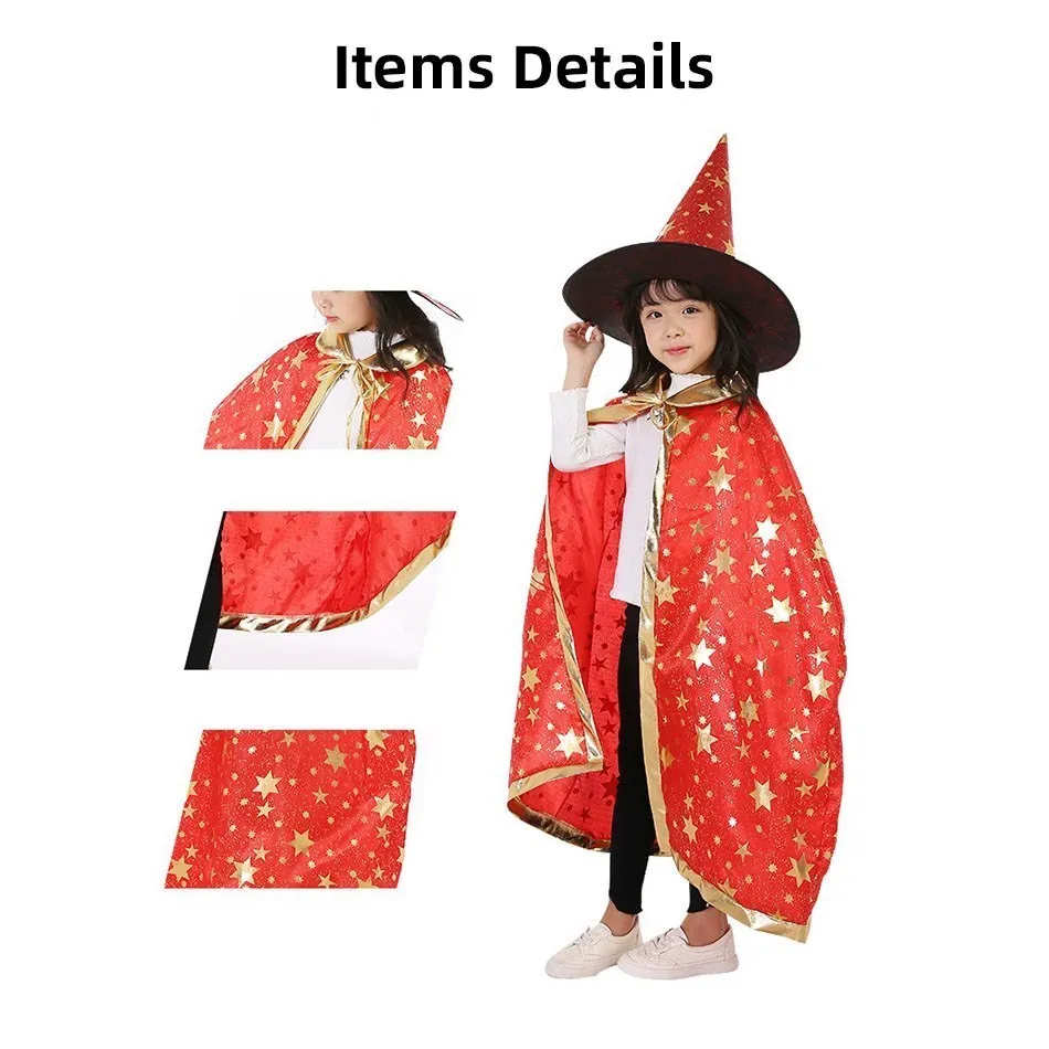 Disfraz de bruja para niño con capa y sombrero - imagen 3