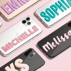 Clear Custom initials Name Case for iPhone 17 16 15 14 13 12 11 Pro Max XR case iPhone Case Soft TPU DIY Letters Case iPhone 16