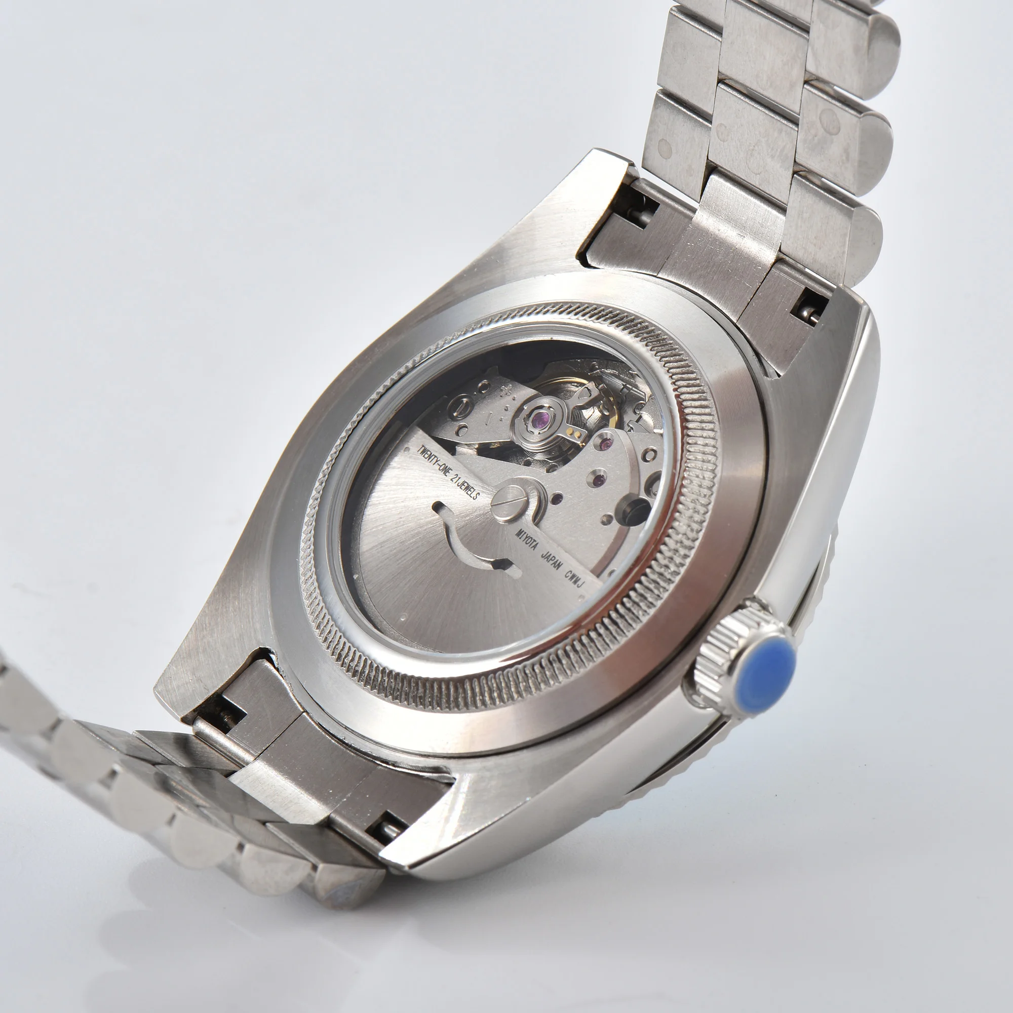 39 مللي متر الصلب تقويم مزدوج ساعة ميوتا 8285 حركة ساعات آلية للرجال عالية الدقة وقت السفر الأرقام الرومانية ساعة