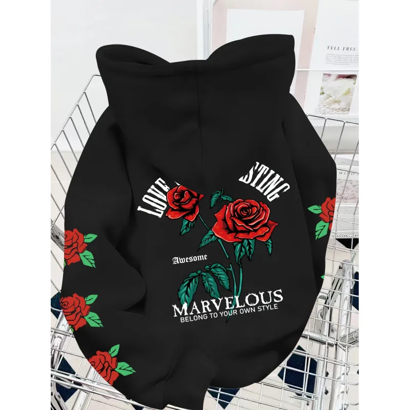 

Valentine Print Hoodie Women's Fashionable Streetwear Style Spring Seasonal Comfortable Fit Other Material 100%