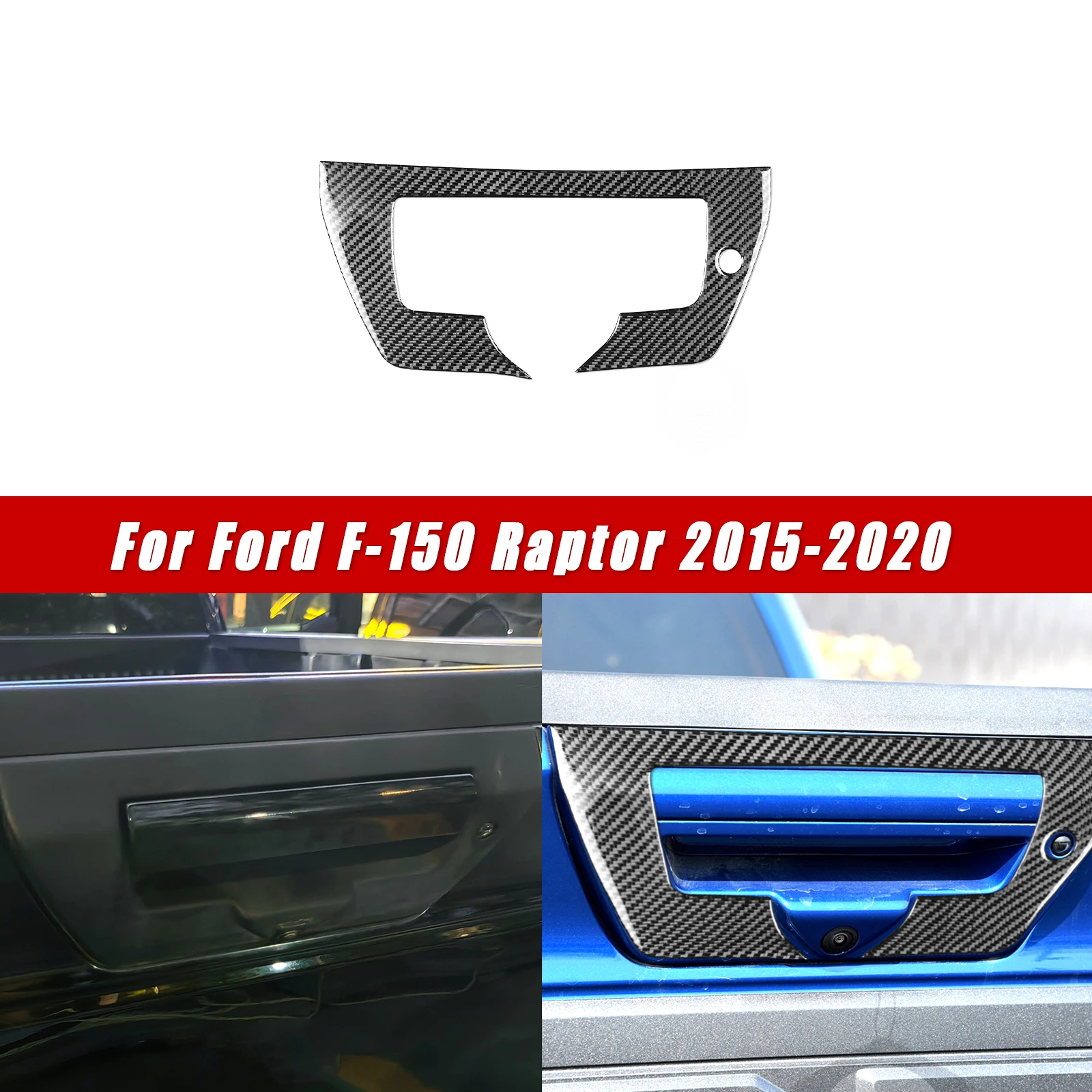 For Ford F-150 Raptor 2015-2020 Car Exterior Trim Accessories With True Carbon Fiber Stickers Trunk Switch