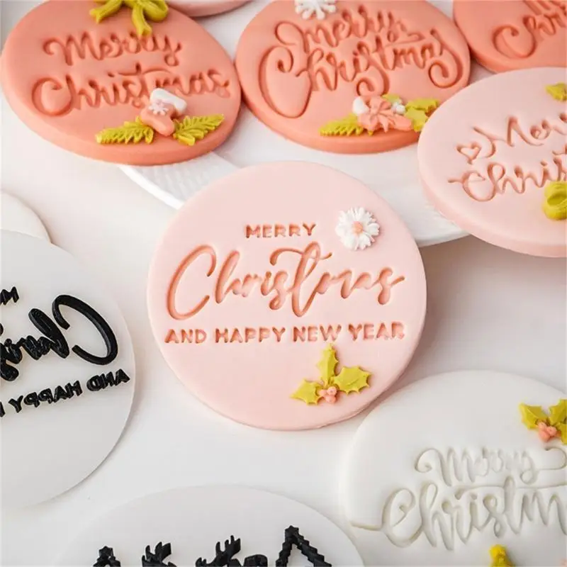 Festival Christmas Fondant Cutter with Holiday Greetings Suitable for Baking X3UC