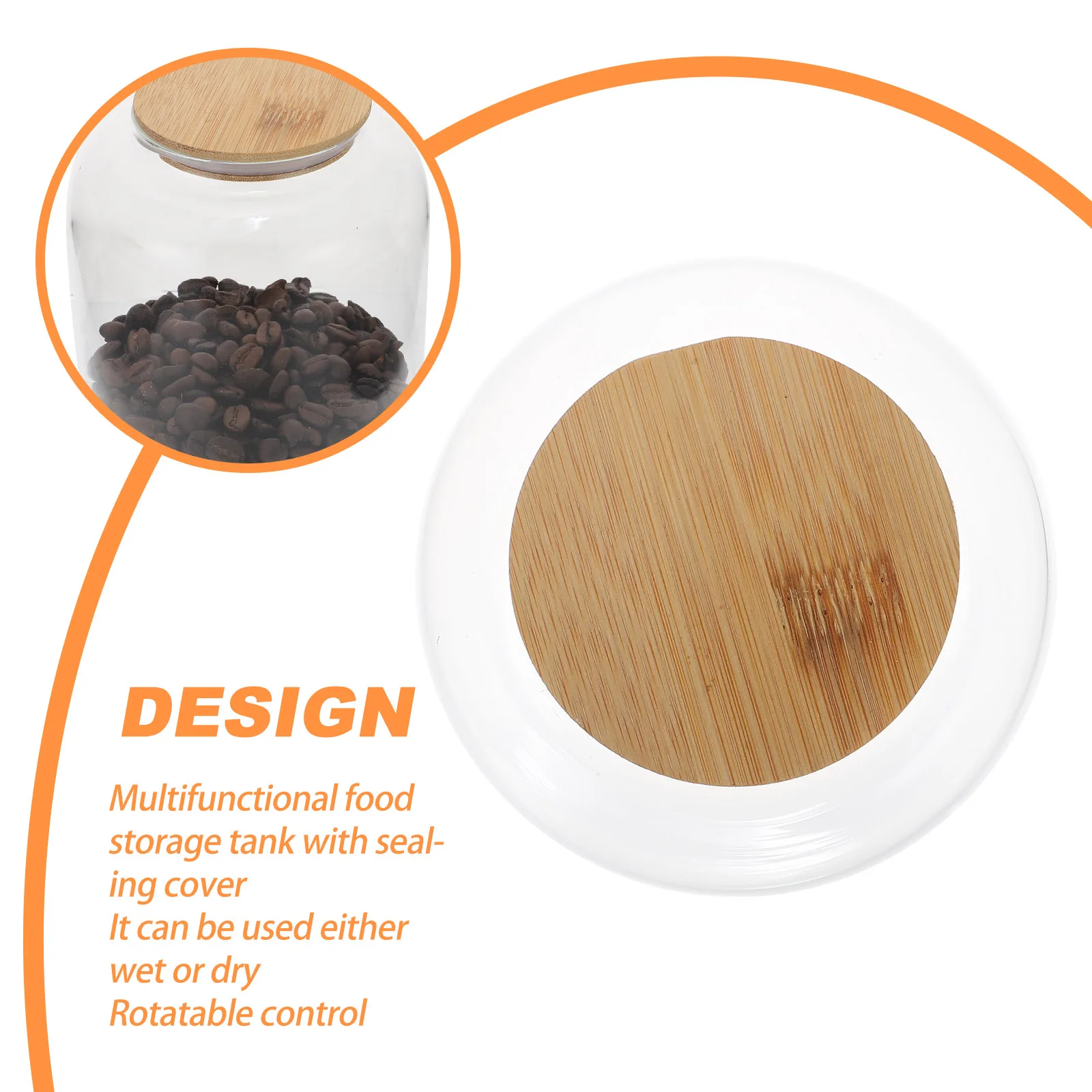 

1 pc Container 1000Ml Container Sealed Storage Can For Tea Glass Tea Canister Beans Coffee Dustproof Jar Canister
