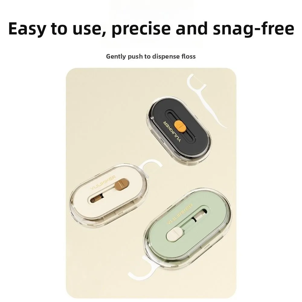 Plastic Dental Floss Dispenser Automatic Pop-Up Slide Mechanism Floss Pick Dispenser Dental Floss Case Travel Toiletry Storage