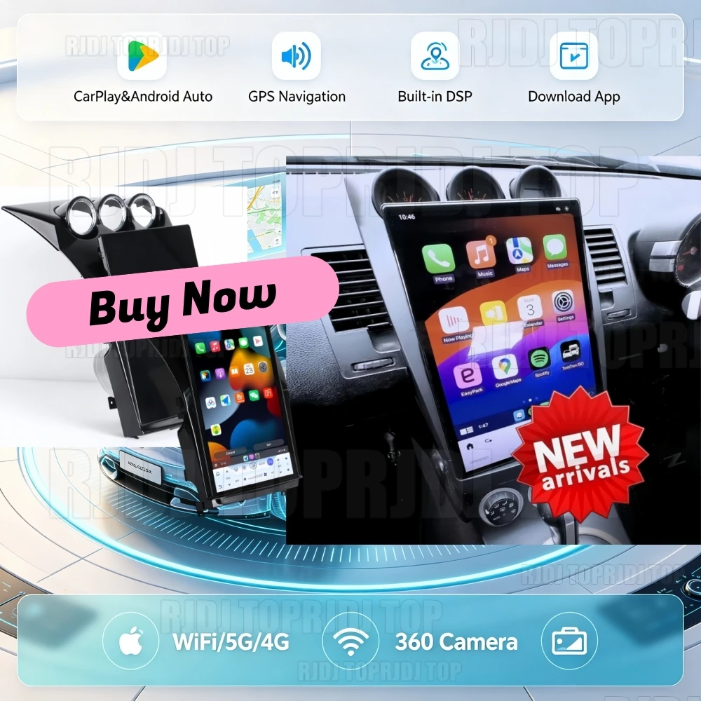 14.5 Inch GPS Navigation Android 15.0 For Nissan 350Z Z33 2002-2008 Multimedia Player Carplay Car Radio Touch Screen Head Unit