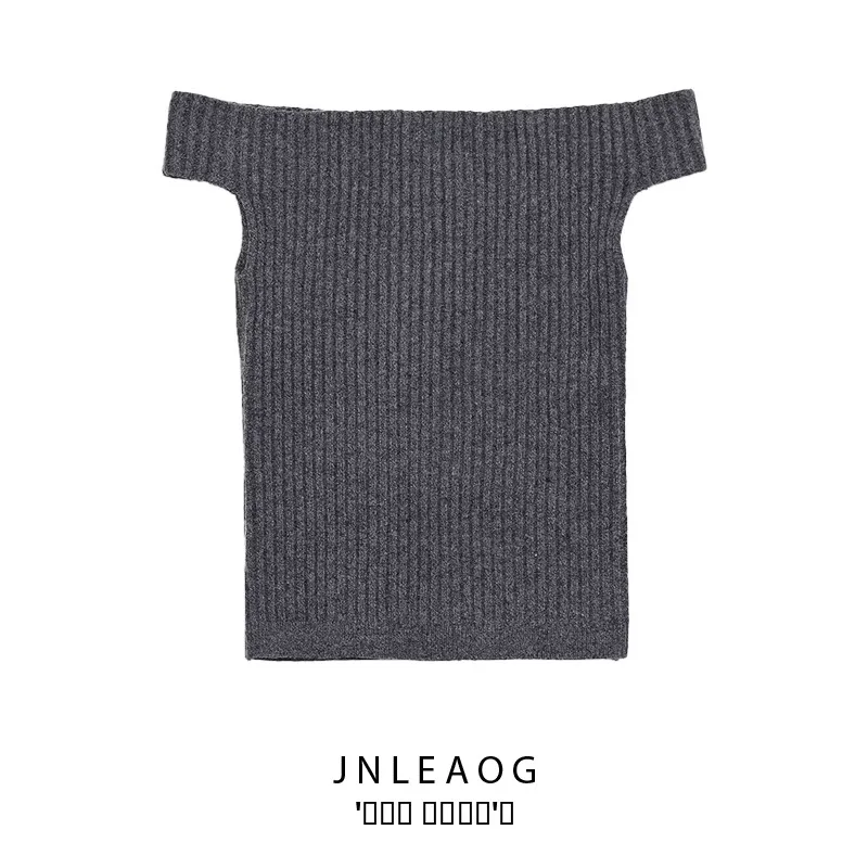 

Faionable Versatile JNLEAOG Women's Knitted Ribbed Top Autumn New Sle Polyester Fiber Slim Fit Design European Sle