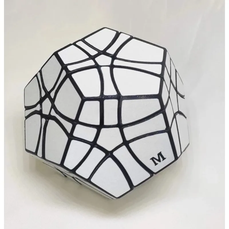 Calvin's Puzzle 3x3 Cube Megaminx Mirror Cube Black Body with White Stickers (Manqube Mod) Cast Coated Magic Cube Toys