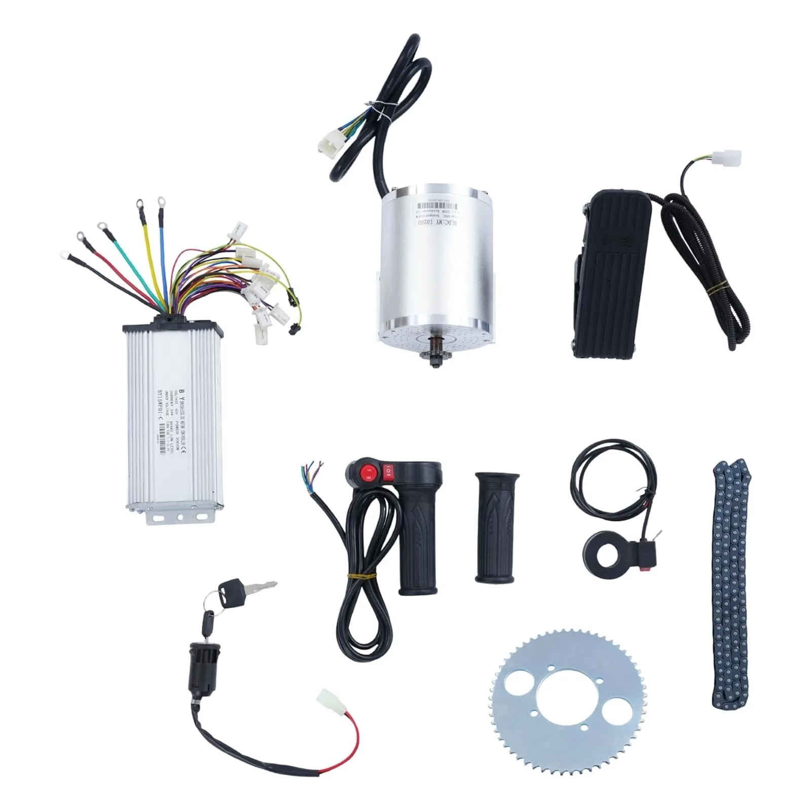 

High Speed Brushless Dc Motor Kit, 2000w 60v Electric Motor Conversion, 3 Speed Adjustable E-Bike Motors Kit W/ Speed Controller