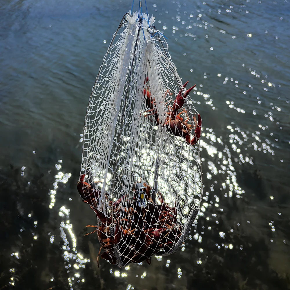 1pc anti Bite Wire Crab Cage, Underwater Elastic Shrinkage Fishing Net, 60cm Diameter, Professional Underwater Fishing equipment