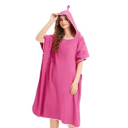 Hooded Quick Dry Bathrobe Super Absorbent Towel for Swimming Fitness Yoga Beach Changing Robe