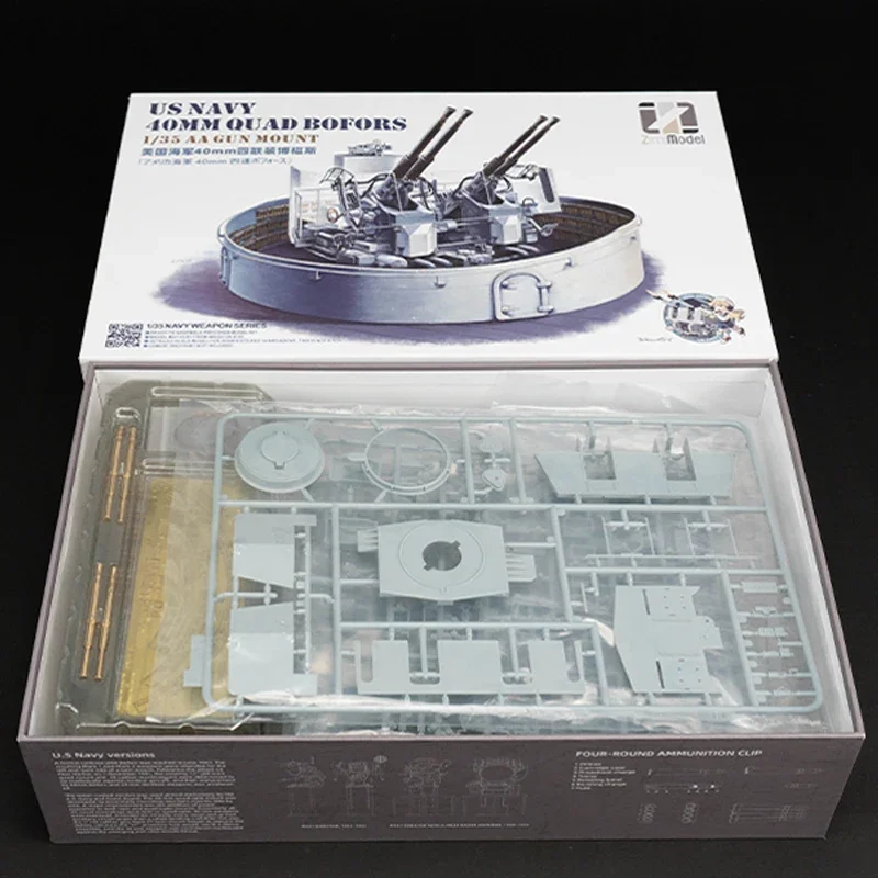 Zimi Model Assembly Model Kit ZM53001 US Navy 40mm Quad Bofors AA Gun Mount 1/35