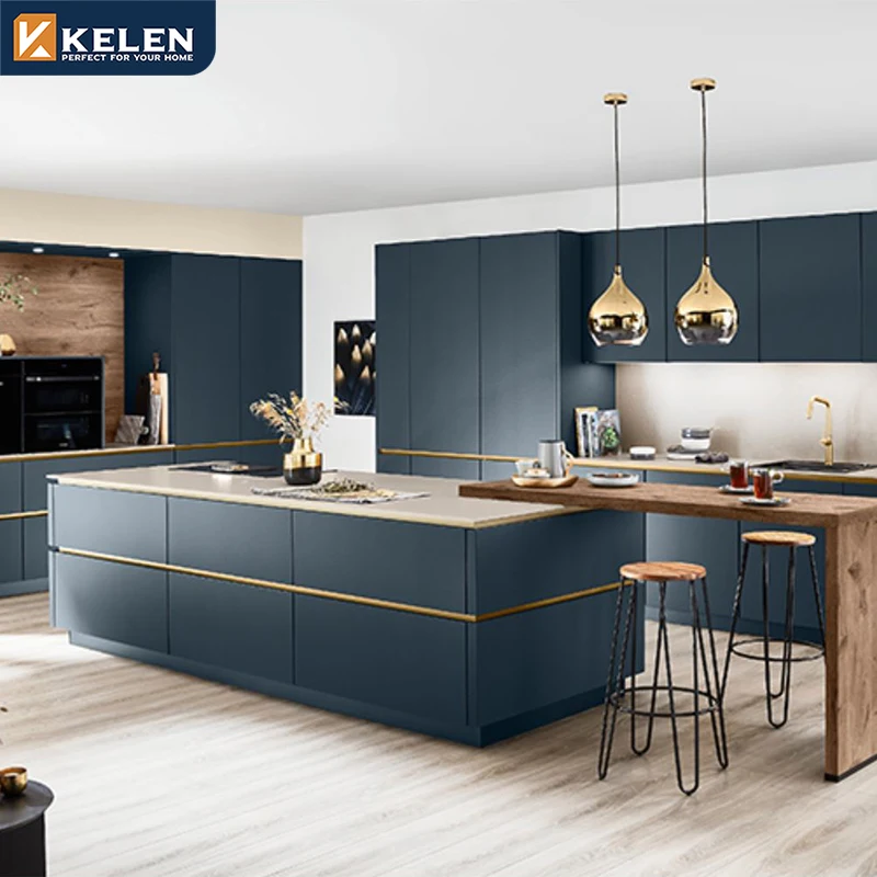 2024 Gray Gloss L Shaped Modern Kitchen Cabinet Set Modular Price Modern Indoor Kitchen Cabinets Price