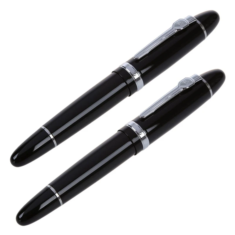 

2X 159 Black And Silver M Nib Fountain Pen Thick For Gifts Decorations USA