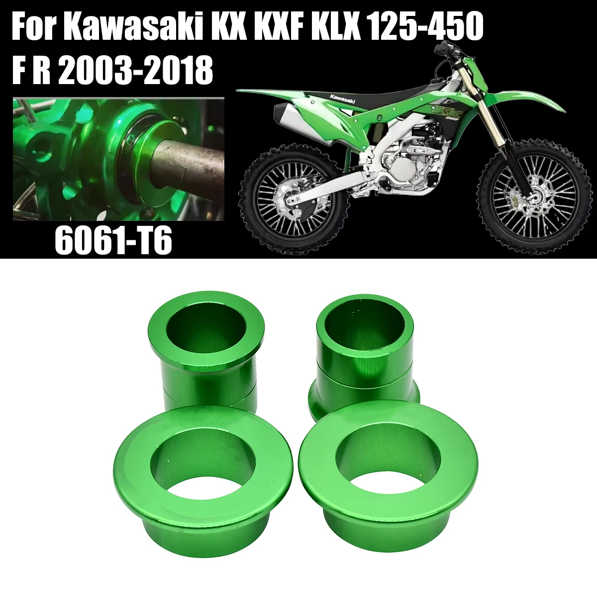 

Motocycle Front Rear Wheel Hub Spacer Kit For Kawasaki KX125 KX250 KX250F KX450F KLX450R KX 125 250 250F 450F Pit Bike Motocross