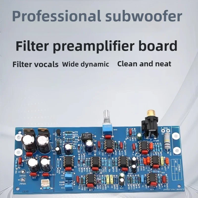 High and low level input, professionally designed subwoofer filter preamplifier board, 8 dual operational amplifier accessories