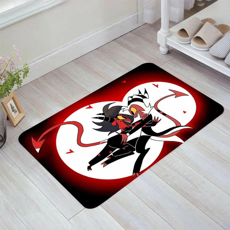 

H-Helluva Boss Cartoon Floor Mat Room Mats Balcony Doormat Entrance Door Kitchen Rug Carpets Home Rugs Foot Carpet Bathroom Bath