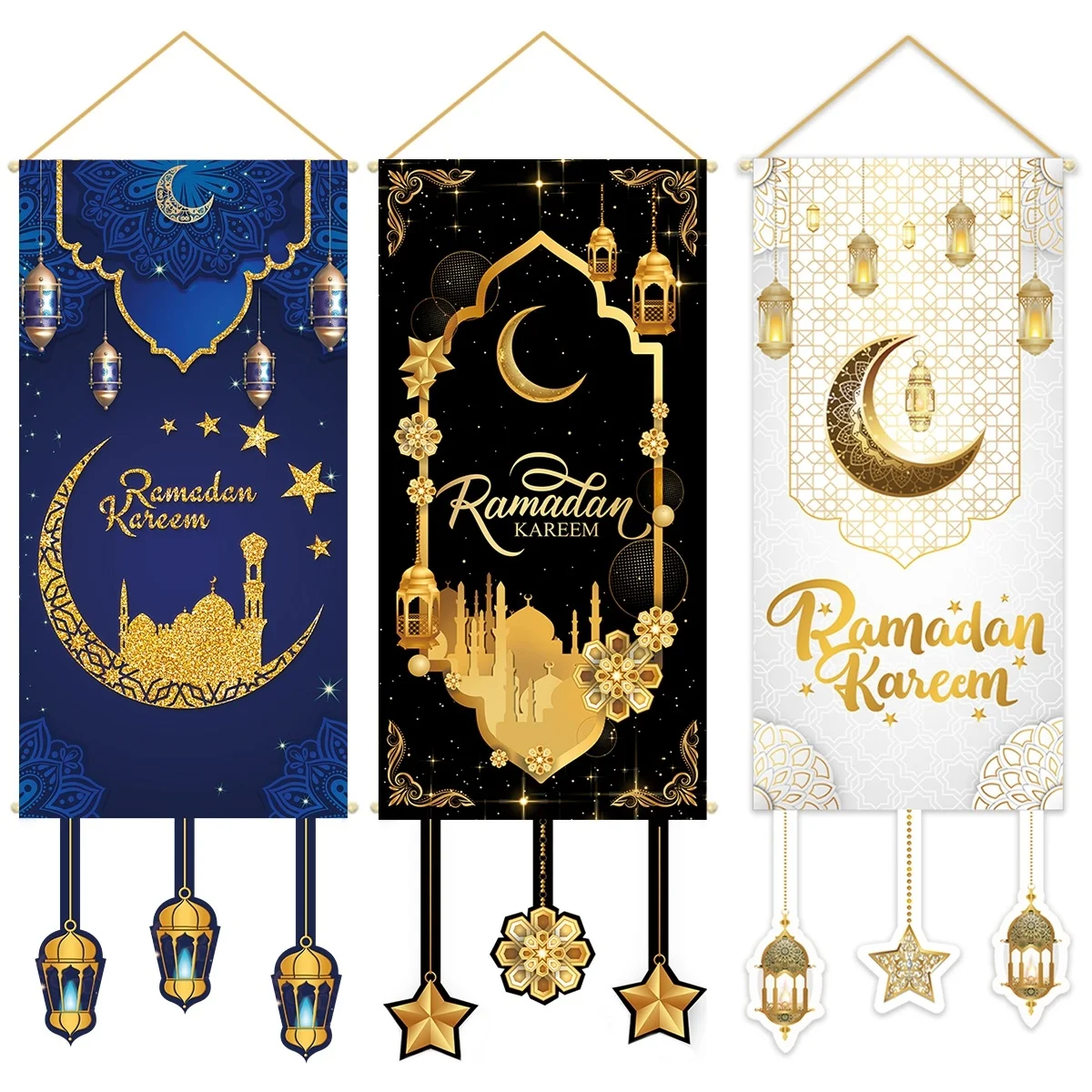 Ramadan Kareem Hanging Flag Ramadan Decoration 2025 For Home Eid Mubarak Ramadan Kareem Islamic Muslim Party Eid Al Adha Gifts ﻿
