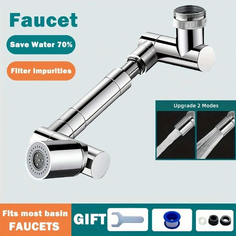 موسع الصنبور موسع مهوية صنبور الحوض مع وضعين للحماية من الرش، ذراع ميكانيكي عالمي متعدد الوظائف مناسب #3