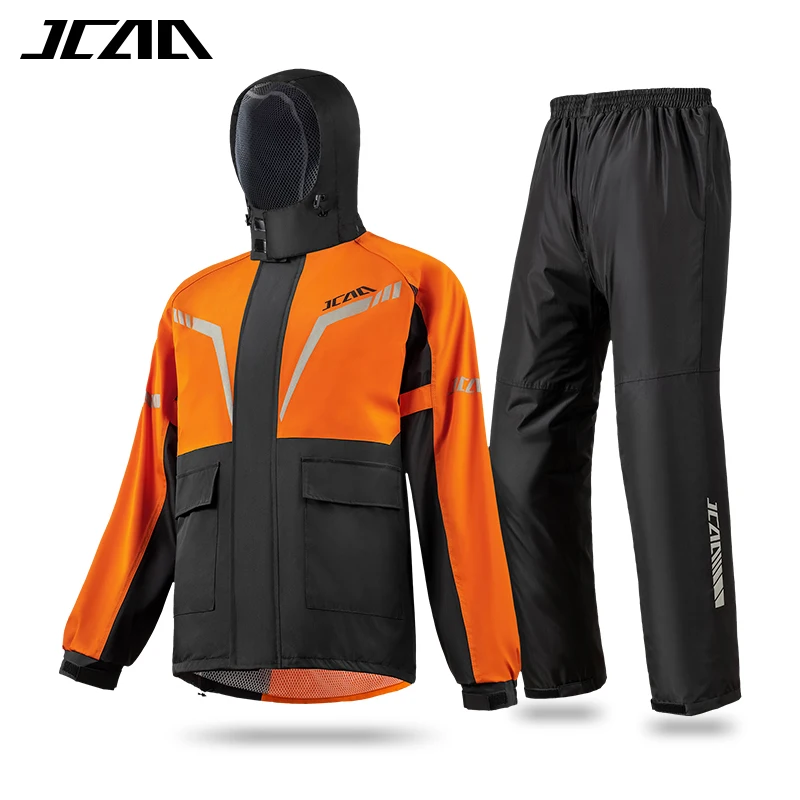 Unisex Fashion Waterproof High-end Motorcycle Rain Suit Reflective Riding Jacket and Pants Set Cycling Raincoat for Men/Women