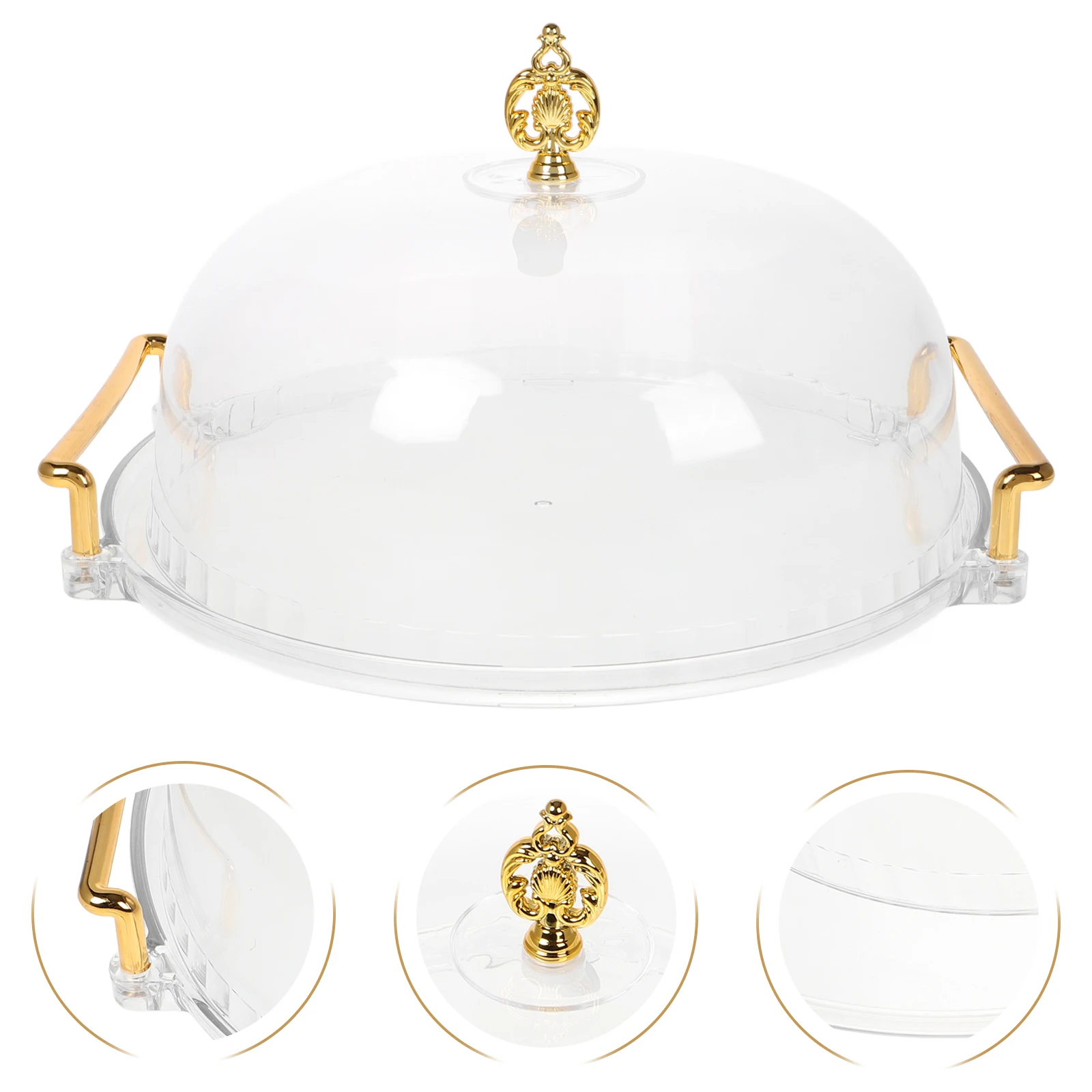 

1 set 1 Set Transparent Cake Dome Clear Dessert Serving Tray With Lid Reusable Plastic Food Cover For Party Baking Storage Use