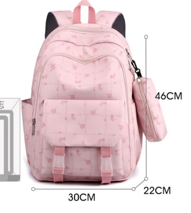 Mochila de tela Oxford de gran capacidad, personalizada, bolsa de ordenador con bolsa para bolígrafos, nombre bordado