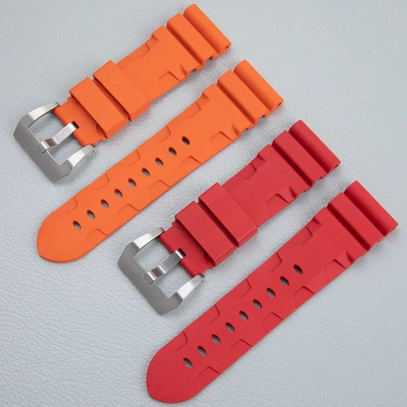 Universal Import FKM Fluoro Rubber Watchband Watch Band For Panerai Strap For SUBMERSIBLE PAM 111 441 386 24mm 26mm Bracelet
