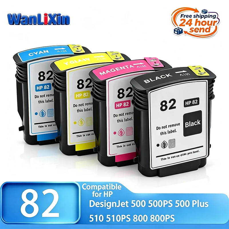 1/2/3 set For HP82 82 Ink Cartridge With High Quality Compatible For HP DesignJet 500 500PS 500 Plus 510 510PS 800 800PS printer