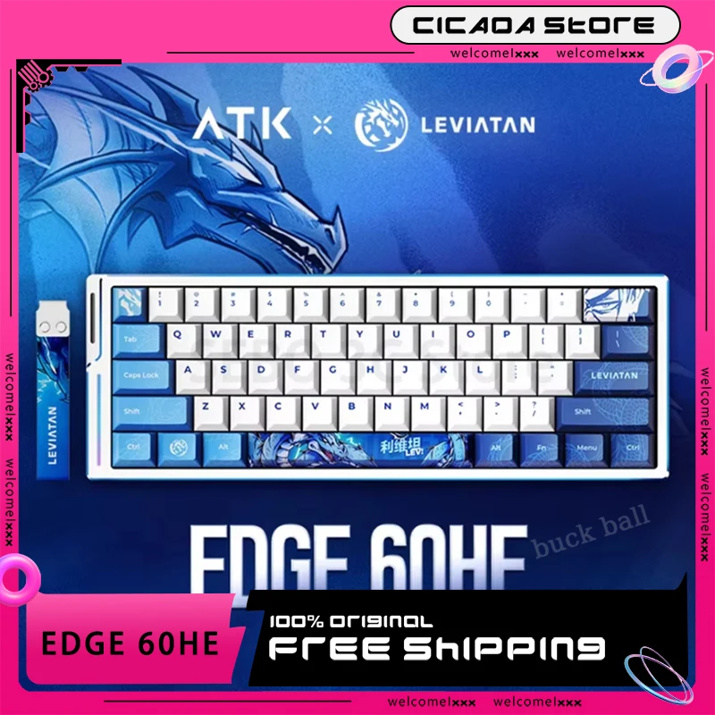 

Atk Lev Edge 60he Gamer Механическая клавиатура Магнитный переключатель 8000 Гц Проводная клавиатура Настроить клавиатуру из алюминиевого сплава Valorant ПК