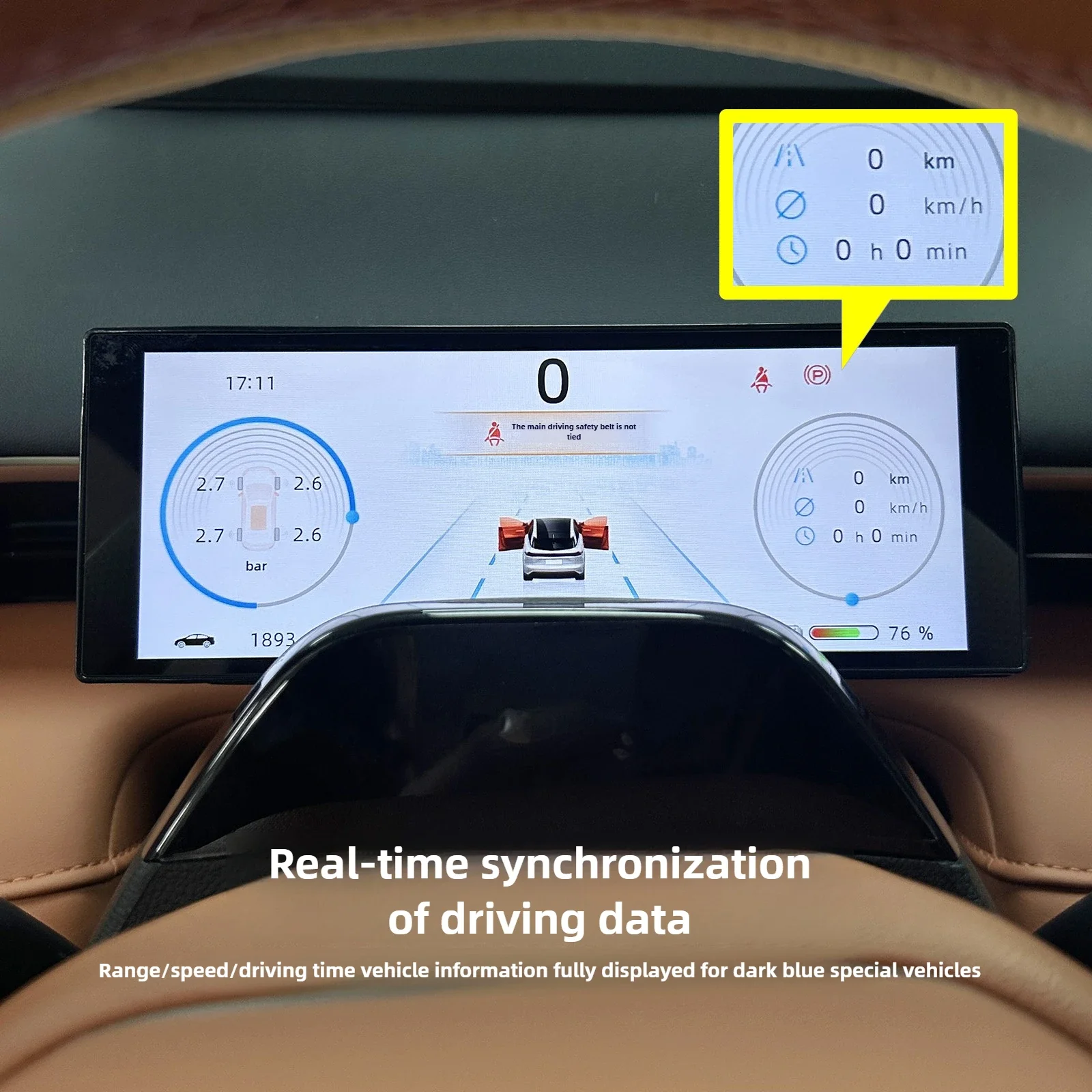 For Changan Deepal S7/S07 Car LCD Instrument Central Control Screen Mileage Parameters LCD Screen Head-up Display Modification