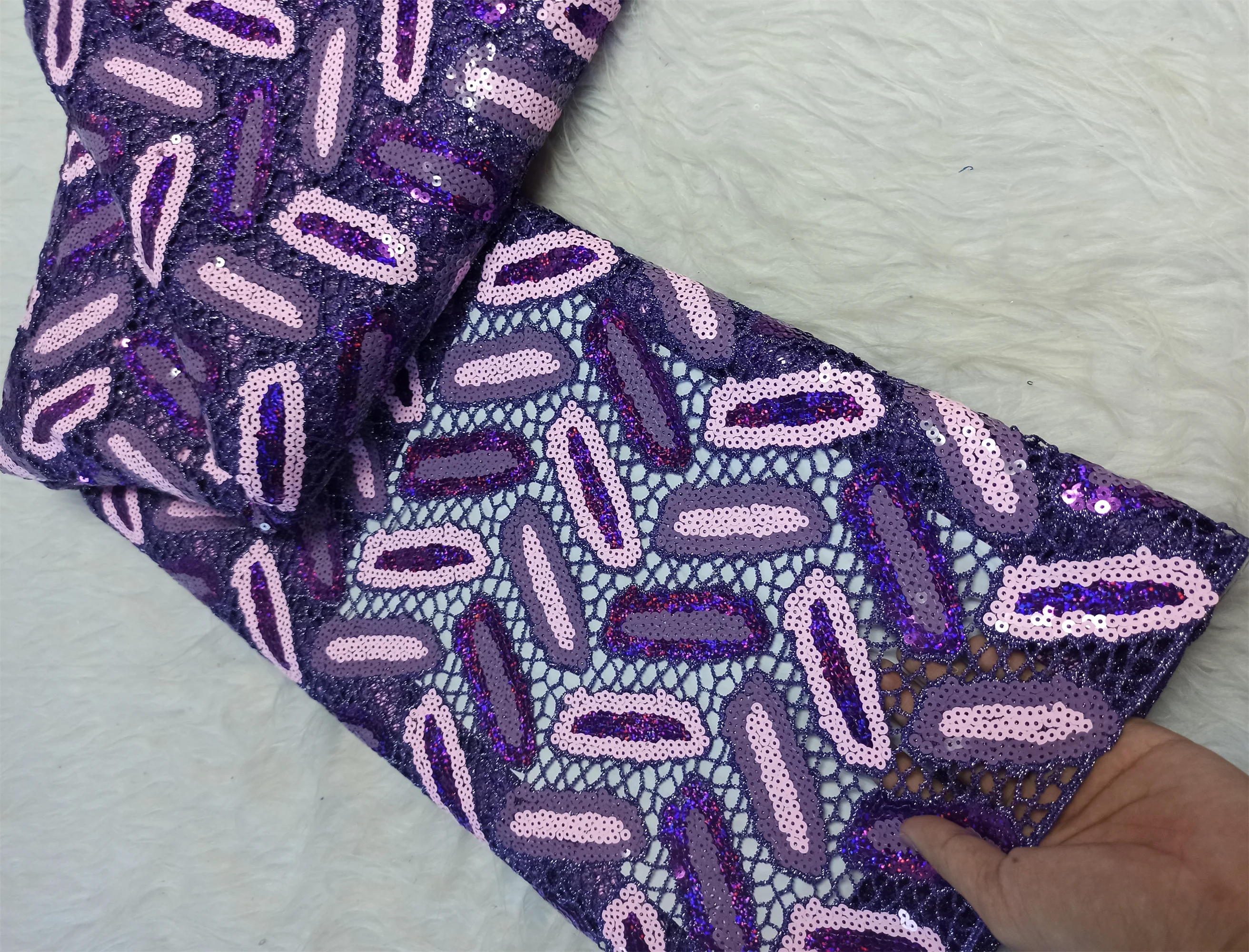 

African Cord Lace Fabric 2025 High Quality Water Soluble Nigerian French Guipure Cord Lace With Sequins For Wedding Dress Sewing