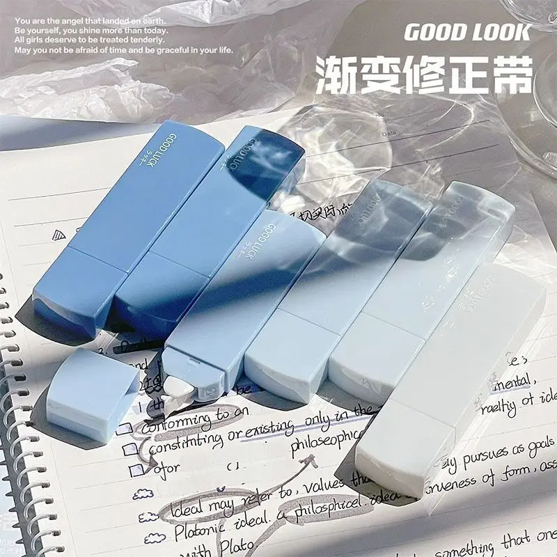 6pcs/set Gradients Macaron Color Portable Correction Tape Mute Trackless Square Shape For School Office Supplies Back To School