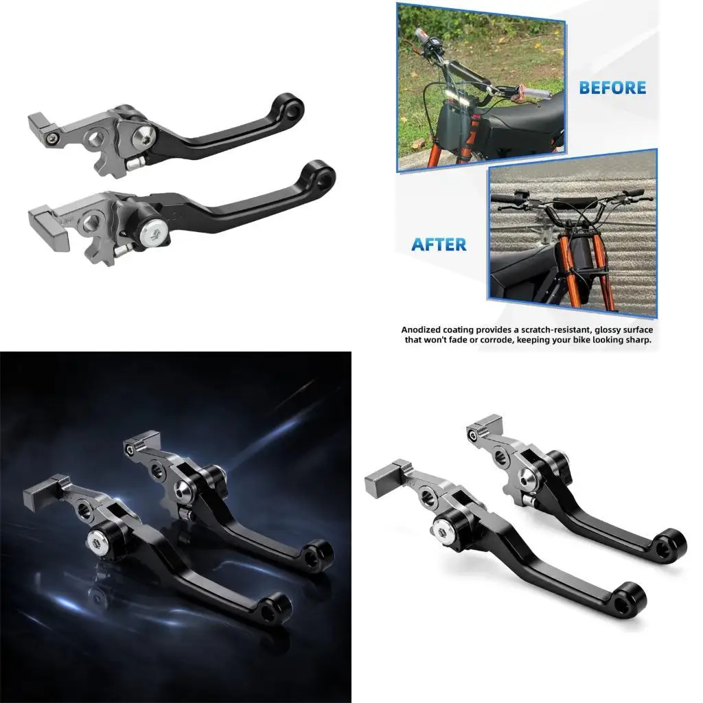Motorcycle Left and Right Hand Lever Pair Adjustable Reach 6061 Aluminum Replacement Control Set for 01 Routine Service Work  