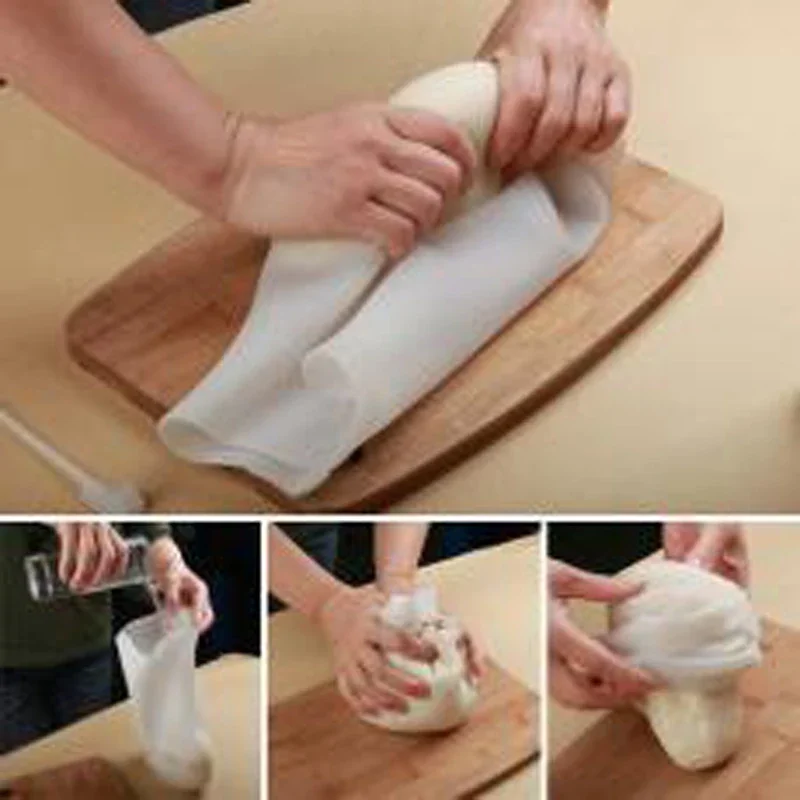 1pcs S/L Flour Pouch Soft Porcelain Silicone Kneading Dough Bag For Flour Mashed Potatoes Pastry Blenders Kitchen Tool M0004