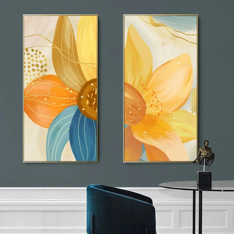 Flower Petal Stamen Detail Abstract Oil Painting Print Canvas Painting Nordic Modern Posters and Prints Wall Art Bedroom Decor