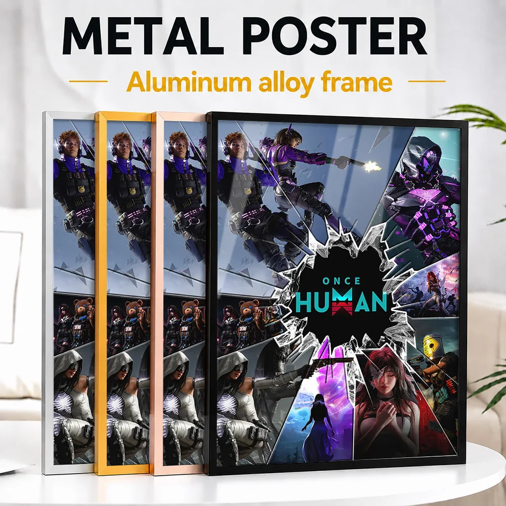 Once Human Game Promotional Metal Poster With Aluminum Alloy Frame Personalized Hero Tribute Wall Art Ideal For Streamer Studio