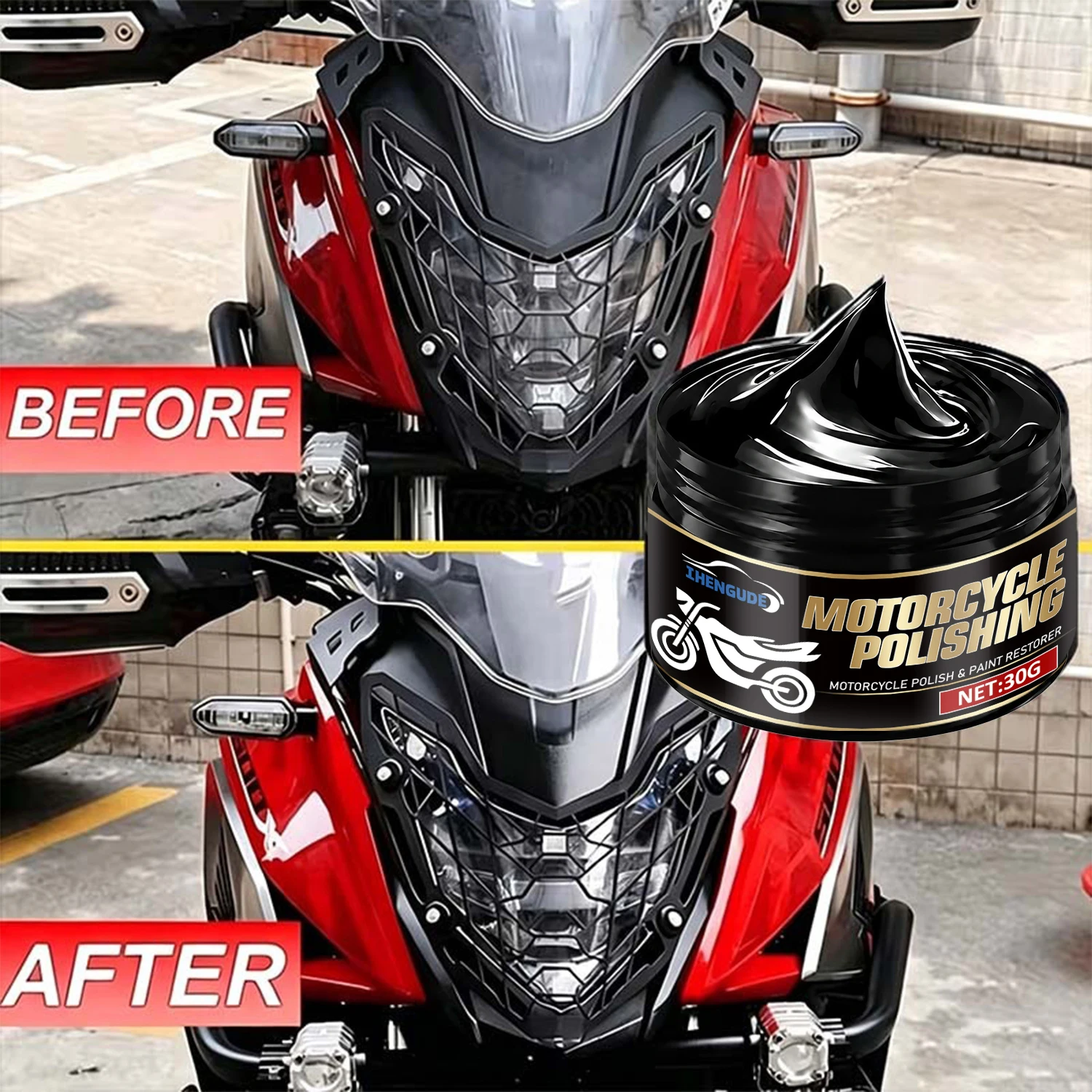 Long-Lasting Motorcycle Gloss Protection Wax, Durable Black Gloss Coating, Plastic Parts Restoration, Tire Protectant - Universal Type, Suitable for Motorcycles, Cars, Bicycles, and Other Accessories, Essential for Maintenance