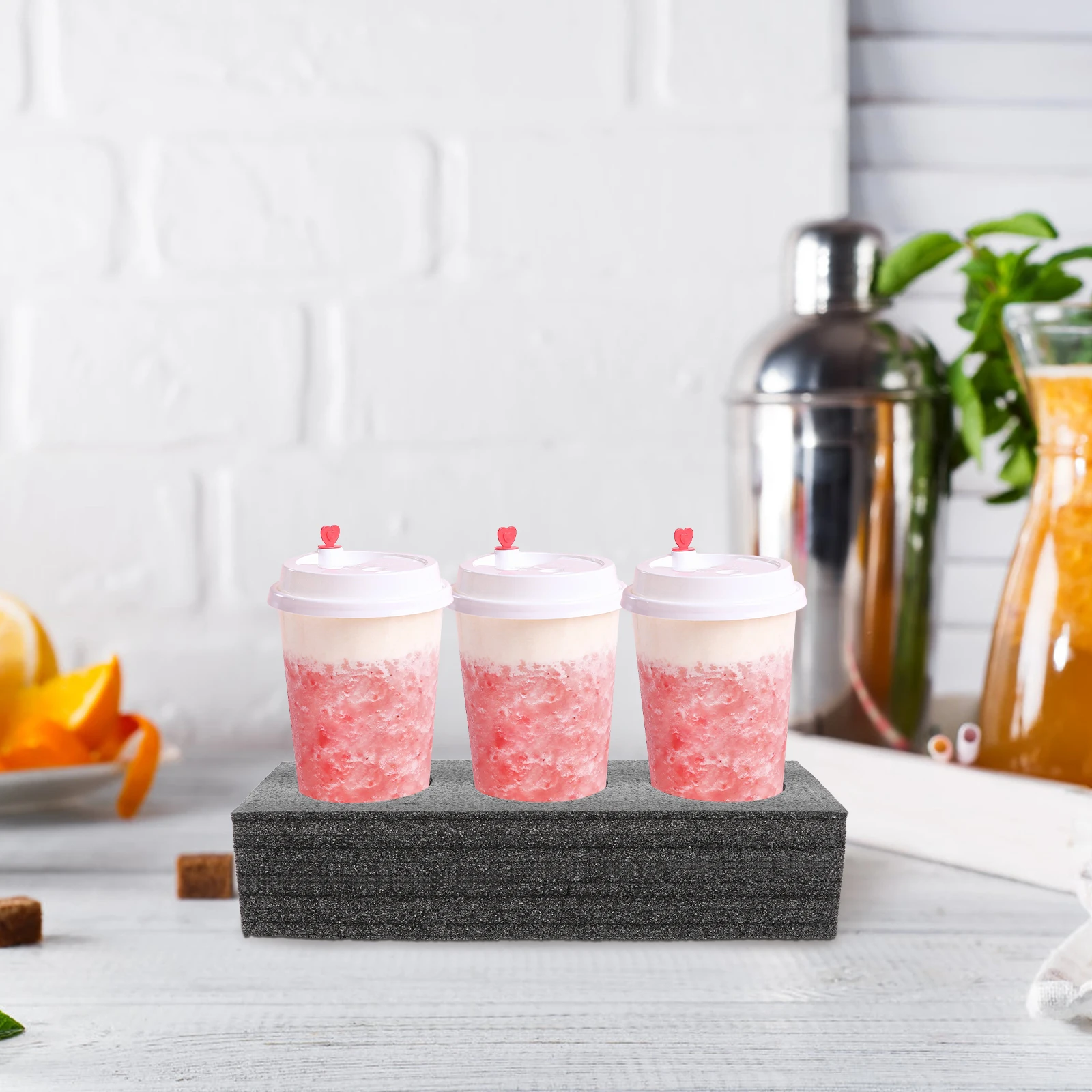 

2pcs Cup Tray Multi-Hole Food Safe Beverage Carrier for Coffee Milk Tea Takeout Pearl Cotton Material Practical Daily Use