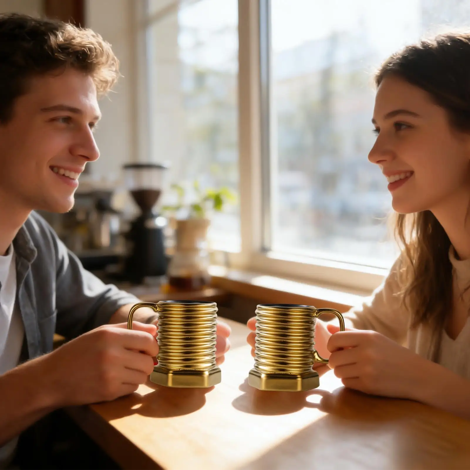 

Кофейная кружка 380 мл, посуда для напитков латте, спиральная шестиугольная кружка для капучино, молока, какао, вина, сока, пива, кухни, кафе, ресторана