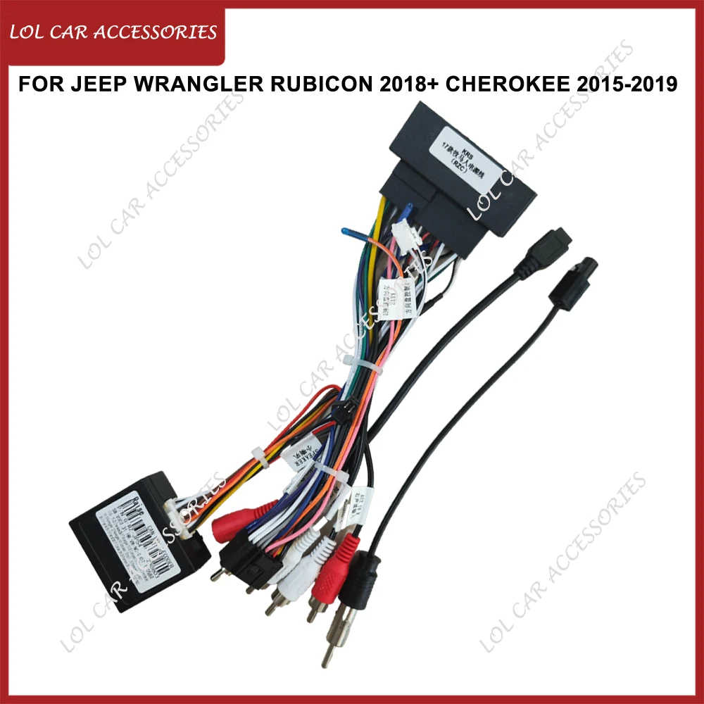For Jeep Wrangler Rubicon 2018+ Cherokee 2015-2019 Car Accessories Android Stereo Radio Player Power Cable Canbus Wiring Harness