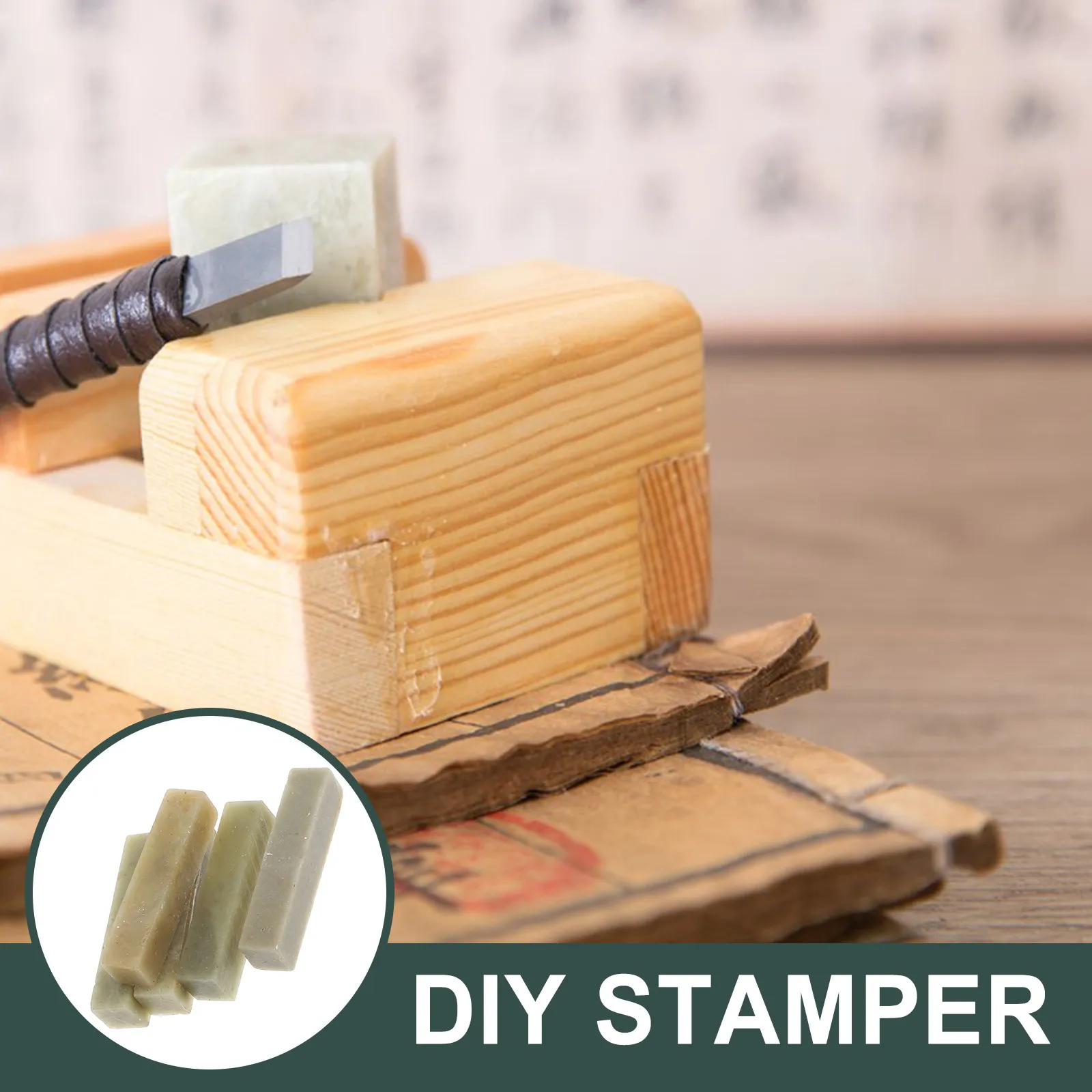5 Pcs Chinese Name Stamp Stone Carving Painting Seals Engraved Sealing Blank Decorative