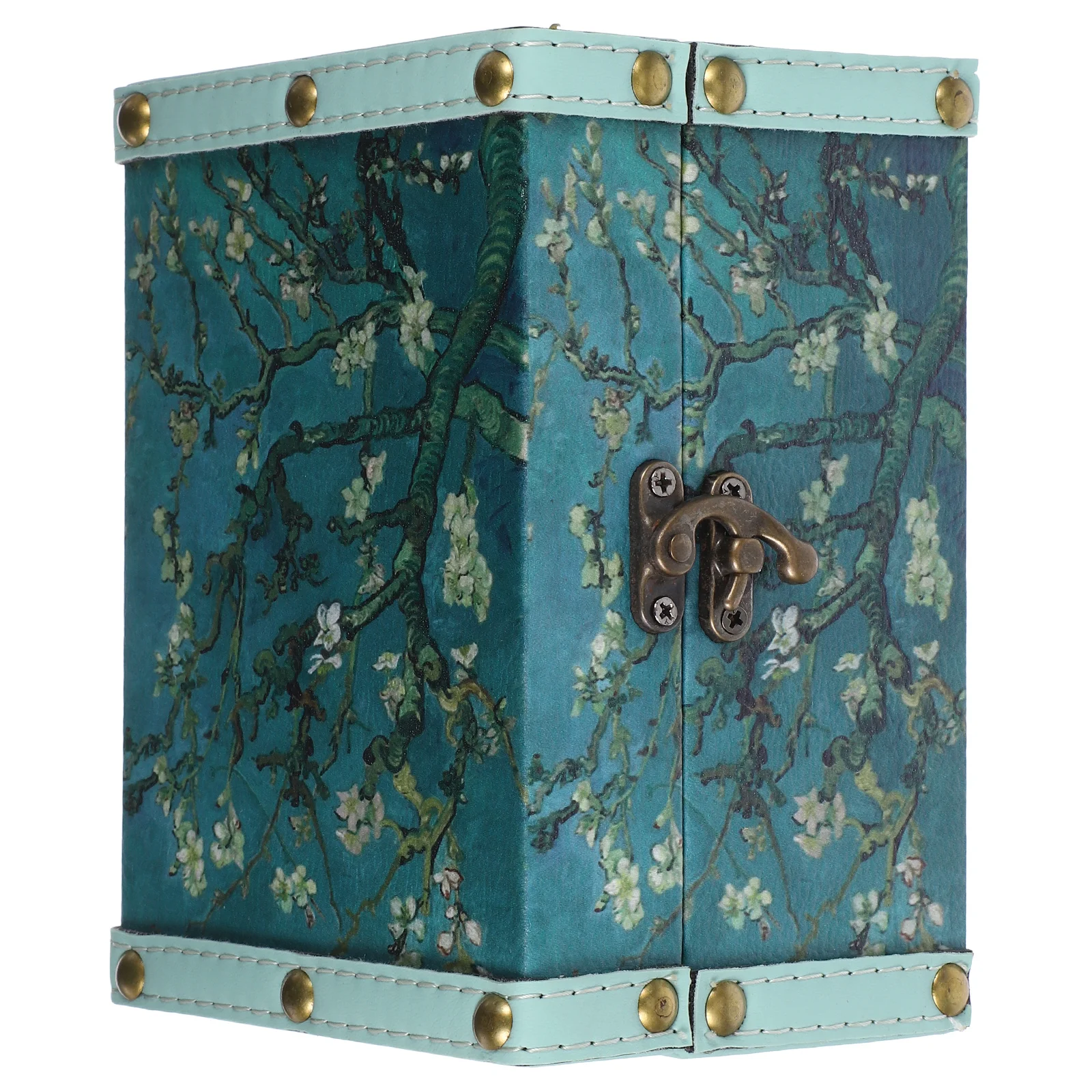 

Oil Painting Style Wooden Storage Box Vintage Treasure Chest Large Jewelry Organizer Decorative Keepsake Box Desktop Jewelry