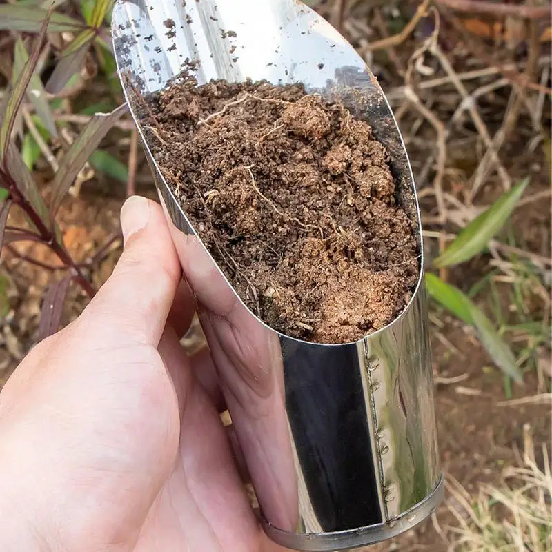 مغرفة التربة 3X مغرفة التربة من الفولاذ المقاوم للصدأ لزراعة أداة يدوية متعددة الوظائف مغرفة شديدة التحمل للزراعة