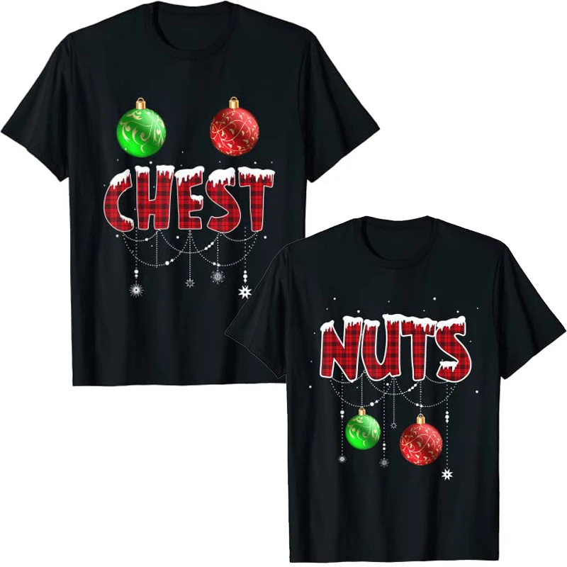 Chest Nuts Christmas T Shirt Matching Couple Chestnuts Tee Tops